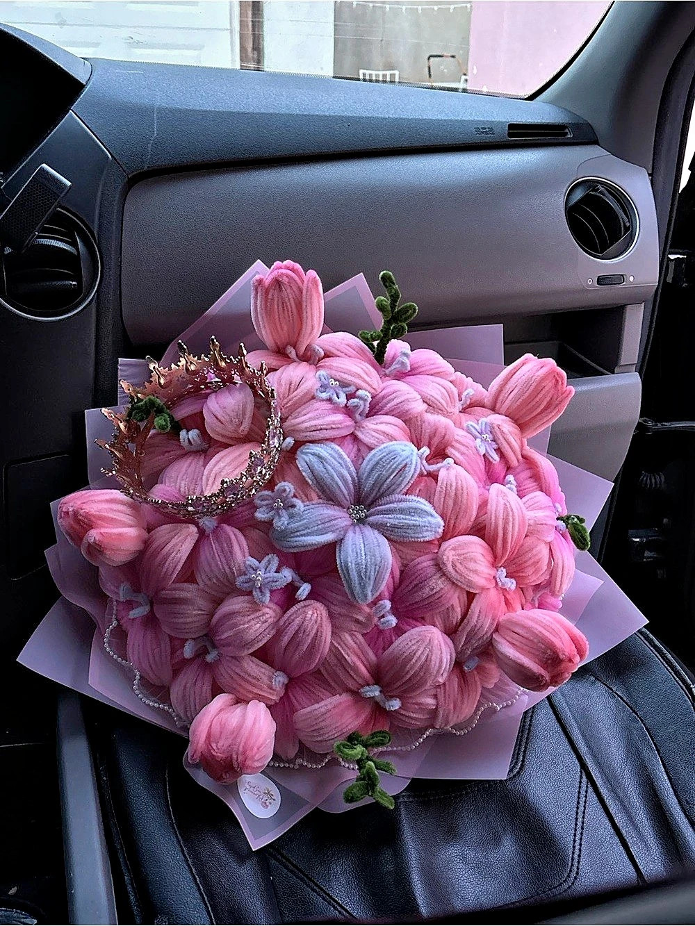 Pink & Purple Faux Flower Bouquet